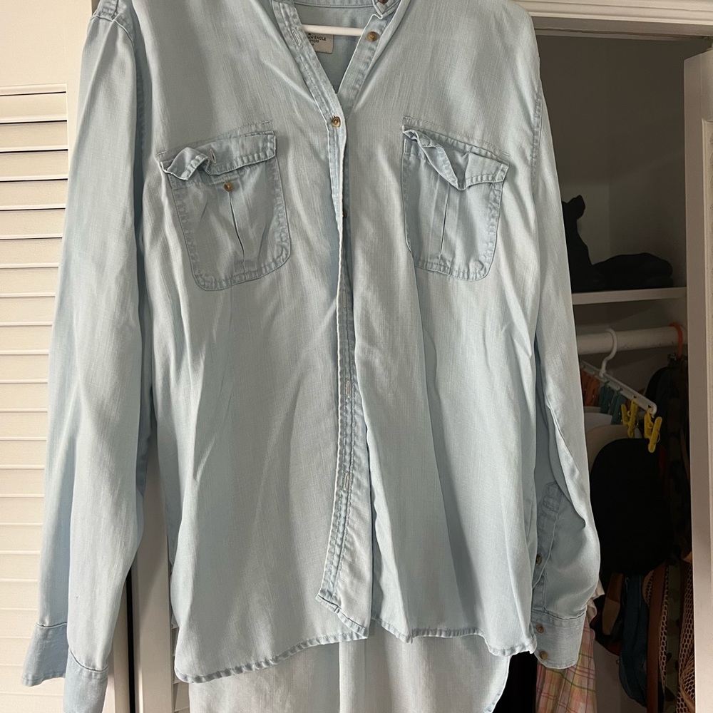 Super Soft Flowy American Eagle Button Up